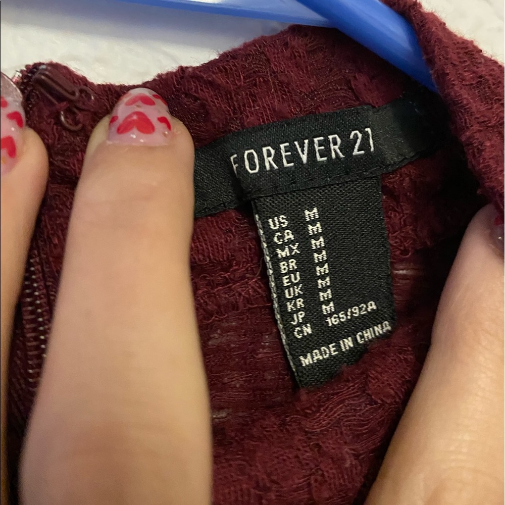 Forever 21, Maroon Crop Tank Top